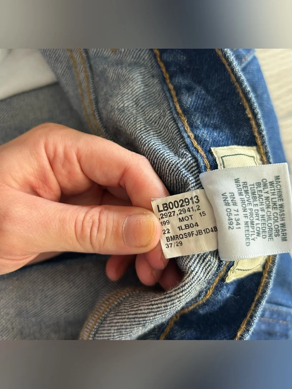 L.L. Beans Jeans Men’s 37X29 Blue Denim Natural Fit Straight Leg 100% Cotton